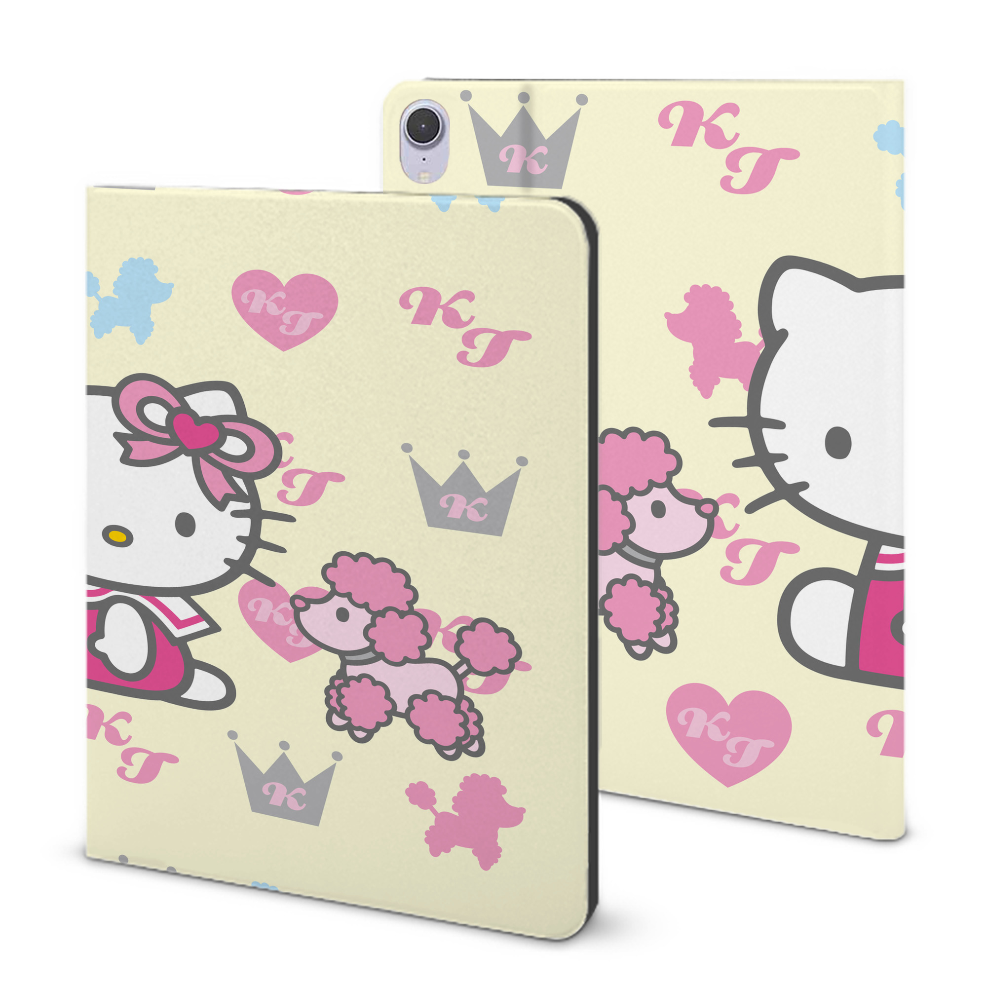 （画像用） Hello Kitty ハローキティ IPad ケース ブック型 PUレザー TPU 耐衝撃 軽量 薄型 ペン収納なし 全面保護 IPad 各モデル対応